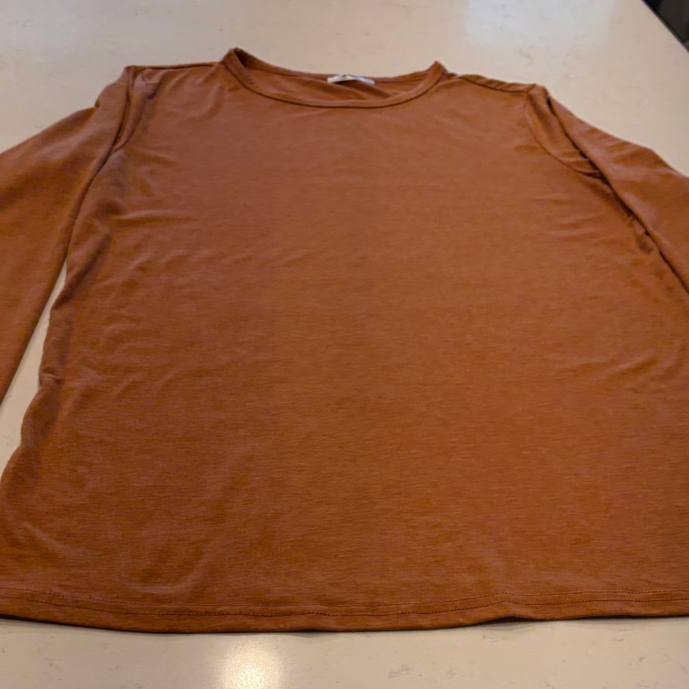 zeagoo Women's Long Sleeve Crewneck Top - Rust